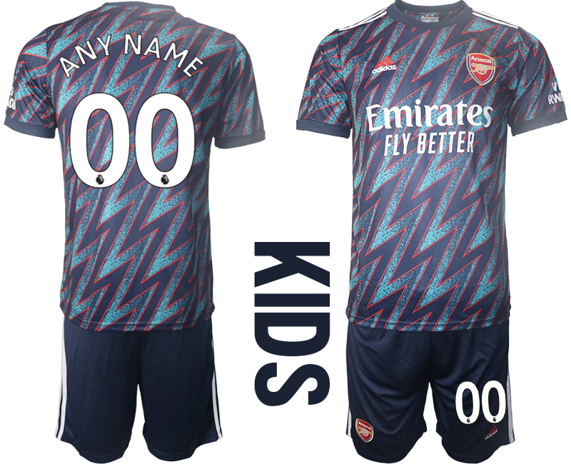 Youth 2021-2022 Club Arsenal away blue customized Soccer Jersey